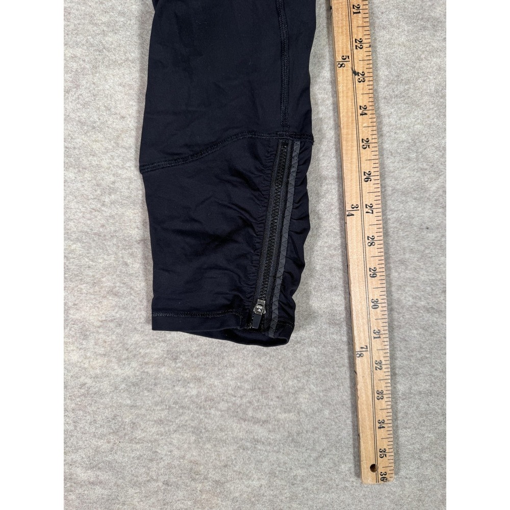 Lululemon Leggings Womens 6 Black Capri Ruched Zip Pocket Yoga Athletic Gym - Picture 11 of 15